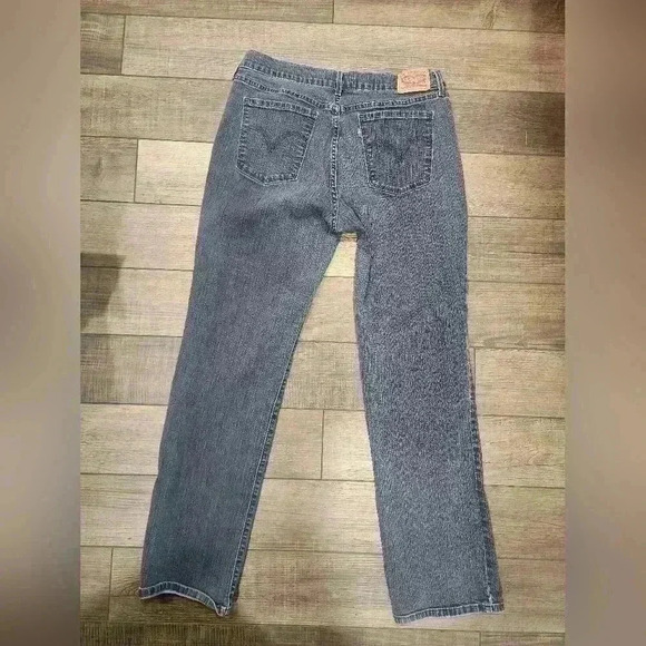 Levis 505 Denim Jeans Juniors 14 Medium Blue Wash High Rise Straight Leg - Picture 5 of 6